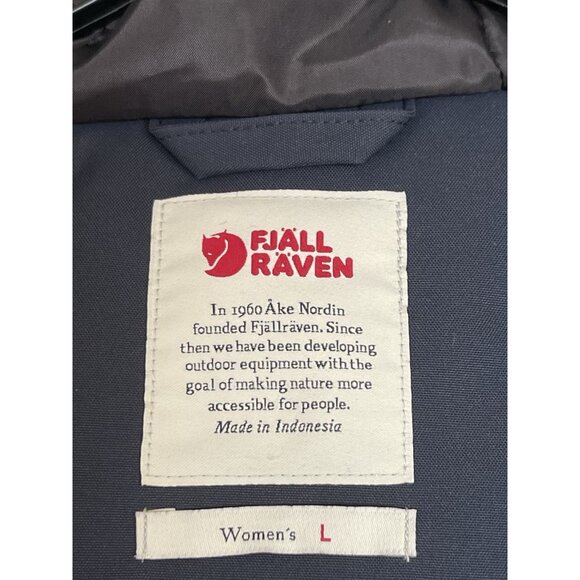 Fjallraven Nuuk Lite Parka Womens Jacket Coat Size Large Blue Hooded Faux Fur - Picture 9 of 13